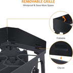 Camplux Double Propane Burner, Gas Burner Outdoor Stove Burner Gas, Up to 260,000 BTU/Hr Dual Burner Propane Stove with Propane Burner stand, Gas Burners for Cooking Outside Stove for Cooking Gas