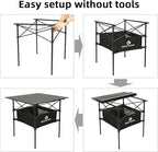 ROCK CLOUD Portable Camping Table Aluminum Folding Camp Table Lightweight Outdoor for Camping Hiking Picnic Backpacking, 28” x 28”