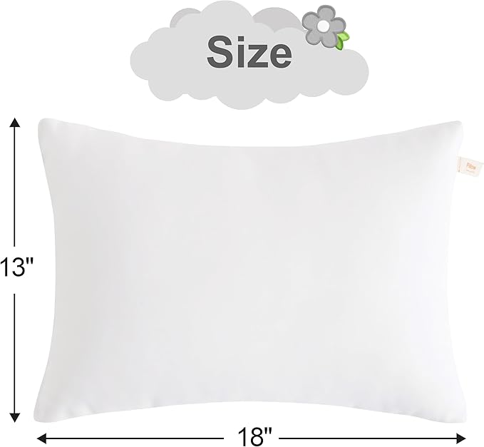 BEDSUM 2 Pack Microfiber Pillows, 13"x18" for Travel, Pets - Soft, Machine Washable Small Pillow for Neck, Wrist, and Knee Comfort, White