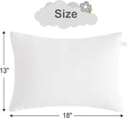 BEDSUM 2 Pack Microfiber Pillows, 13"x18" for Travel, Pets - Soft, Machine Washable Small Pillow for Neck, Wrist, and Knee Comfort, White