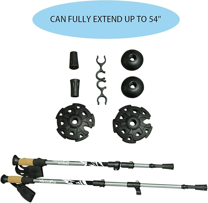 2 Pcs Trekking Poles,Aluminum Lightweight Collapsible Hiking Poles for Women,Walking Sticks for Hiking Carbon Fiber