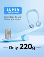 Portable Neck Fan, Hand-Free Fan, 5 Speeds, Foldable, Twistable, Lightweight, Rapid Cooling, Fashion, Quiet, Rechargeable, Summer Gift (Fluid Ice Blue)