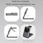 Wireless Charging Station,3 in 1 Charging Stand Made for Apple Watch Ultra 10 9 8 7 6 SE 5 4 3,Fast Wireless Charger Made for iPhone 17/Air/16/15/14/13/12/11/X,for AirPods Pro