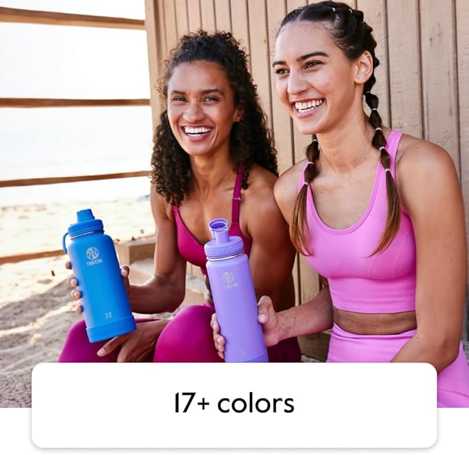 Takeya Actives Water Bottle with Straw Lid - Durable & Easy-Care Water Bottle with Stainless Steel Insulation - BPA-Free Lid with Carry Handle & Straw - Dishwasher-Safe - 24 oz, Arctic