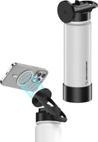 Scosche MFMS22 MagicMount Flask 22 oz Stainless Steel Water Bottle with MagSafe Phone Mount Stand, 12H Hot & 24H Cold Insulated Flask with Magnetic Phone Holder for Gym, Car,Travel, Sports 22oz White