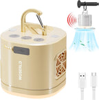 Portable Camping Light Camping Fan & Ultrasonic 3-in-1 Tent Lights USB Rechargeable 1200mAh Battery Outdoor LED Light & SOS Light ,with Hook Magnet Suitable for Indoor Outdoor Hiking (Khaki)