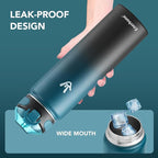 Enerbone 32 oz Insulated Water Bottle, Stainless Steel Bottle with Carrying Strap, Double-Wall Vacuum Insulation Design, Leakproof Sports Bottle with Straw, Keep Drinks Cold or Hot for Hours