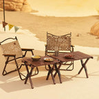 Naturehike Camping Folding Table, Roll-Up Table with Carry Bag, Portable Wood Outdoor Table for Low Picnic, Beach, Camping, Travel, Party, Beach, Garden, Backyard BBQ, Black Walnut Wood