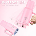 40 oz Tumbler with Handle and Straw or Convert to 40 oz Insulated Water Bottle Fits in Cup Holder. Stainless Steel Metal Water Flask with 2 Lids for Travel,Camping,Gym Sports Coffee Mug Thermal Cup