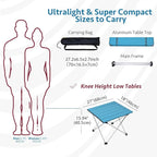 Grope Small Folding Camping Table with Aluminum Table Top, Beach Table for Sand with Carrying Bag,Prefect for Outdoor, Picnic, BBQ, Cooking, Festival (Deep Blue-L)