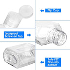Saiveina 30 Pcs 1 oz Travel Bottles, Empty Hand Sanitizer Bottles, Portable, Refillable Containers for Business Trip