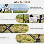 Folding Camping Chair Set of 3,Lightweight Camp Chairs with Table,Large Lawn Chair Portable for Adults Hiking,Fishing,Beach,Picnic,Patio,Travel,Carry Bag(L)