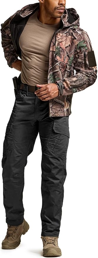 CQR Men's Tactical Pants, Water Resistant Ripstop Cargo Pants, Lightweight EDC Work Hiking Pants, Outdoor Apparel
