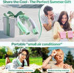 Hands-Free Portable Neck Fans - 6000mAh High Capacity Battery, USB Dual Port Fast Charging, Ultra-Quiet 6 Speeds Cooling Air, 360° Airflow for Outdoor, Indoor, Office, Travel - Green