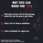 Fire Starter & Kit - for Glock Accessories - Survival Tools - Flint Fire Starter Kit - for Glock 17/19/22/34/35