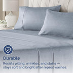 Queen Pillow Cases Set of 2 - Ultra Soft Hotel Quality Pillowcase Covers - Comfy Bedding for Women, Men, Kids and Teens - Machine Washable Pillow Protectors - 2 Pieces Set - Queen Size Heathered Blue