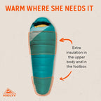 Kelty Cosmic 20 Down Mummy Sleeping Bag for Backpacking, Campers, 550 Fill Power, Recycled Fabrics with PFAS-Free DWR, Designed in Sunny Colorado,