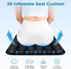 Seat Cushion, Office Chair Cushion with Storage Bag, Travel Seat Cushion for Airplane, Press Type Air Inflatable Airplane Seat Cushions for Plane, Car, Office (Single-Sided Grey, Square)