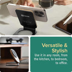 ARK Uno² - Solid Wood Phone Stand Magnetic Wireless Charging Station w/Adapter & USB to USBC 15W Wireless Charger. Home, Office, Kitchen,Best Mens Gifts!