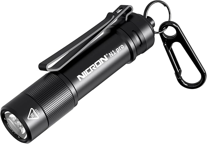 NICRON N1pro EDC Flashlight, 1000 Lumens Rechargeable Flashlights, 6 Modes AA Pocket Flashlight Mini Size with Keychain for Camping, Home, and Emergencies