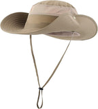 Connectyle Wide Brim Sun Hat for Men Breathable Cowboy Boonie Hat UPF 50+ Sun Protection Bucket Hat for Fishing Hiking