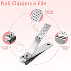 Tweezers and Nail Clipper Set with Case for Men Women, MORGLES 9 Pcs Professional Stainless Steel Tweezers No Gaps