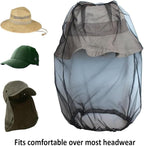 4pack Mosquito Head Net Mesh, Bug Net for Head, Hats with Netting for Men Women,Insect Shield Face Mask Cover for Camping, Hiking, Fishing, Gardening