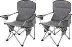 ARROWHEAD OUTDOOR 2-Pack Heated Folding Camping Chair with Cooler, 3 Heat Settings, Cup & Wine Glass Holder, Carrying Bag, Battery NOT Included, Supports up to 330lbs
