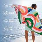 Dock & Bay Beach Towel - Quick Dry, Sand Free - Compact, Lightweight - 100% Recycled - Includes Bag - Fruit Loops - Extra Large (200x90cm, 78x35)