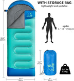 Sleeping Bags for Adults Kids - 3 Season Cold&Warm Weather Waterproof Camping Sleeping Bags - Lightweight Sleeping Bags for Camping Hiking Outdoor Travel
