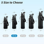 BJPKPK Insulated Water Bottle with Straw Lid, 22oz Thermo Water Bottles with 3 Lids, Paracord Handle & Non-slip Boot, BPA Free Leak Proof Stainless Steel Tumblers, Cups,Black