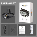 Wurkkos HD50 4000 Lumens Super Bright Headlamp, Head Lamp with Red Light Mode, High CRI, LED Headlamp with Magnetic Tailcap, Rechargeable Headlamps for Adults, Camping, Night Fishing, Hiking, IPX67