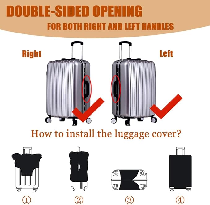 Morbuy Luggage Cover for Suitcase, Modern Solid Color Business Suitcase Cover Protector Fit 18-32 Inch Luggage, Baggage Covers with Zipper for Travel (S(18-21inch suitcase),Black)