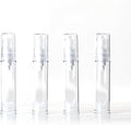 4Pcs 0.34 oz Airless Travel Pump Bottles - 3.7×0.7 inch Refillable Clear Cosmetic Containers Leak‑Resistant for Lotion Shampoo Serum