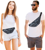 MAXTOP Large Crossbody Fanny Pack with 4-Zipper Pockets,Gifts for Enjoy Sports Festival Workout Traveling Running Casual Hands-Free Wallets Waist Pack Phone Bag Carrying All Phones