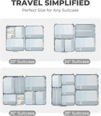 Percover Compression Packing Cubes 4-Piece Set, Packing Cubes Compression for Travel with Label Pockets, Travel Organizer for Carry On & Checked Luggage, Slate Blue