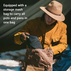 Camping Cookware Mess Kit for Backpacking Gear – Camping Cooking Set - Camping Pots and Pans Set - Camp Kitchen Equipment Accessories Pot