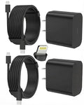FEEL2NICE iPhone Charger Fast Charging 2 Pack Type C Wall Charger Block with 2 Pack [6FT&10FT] Long USB C to Lightning Cable for iPhone 14/13/12/12 Pro Max/11/Xs Max/XR/X,AirPods Pro,Black