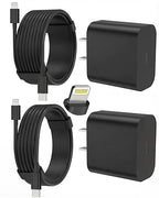FEEL2NICE iPhone Charger Fast Charging 2 Pack Type C Wall Charger Block with 2 Pack [6FT&10FT] Long USB C to Lightning Cable for iPhone 14/13/12/12 Pro Max/11/Xs Max/XR/X,AirPods Pro,Black