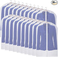 Garment Bag Suit Bags for Storage with Zipper 40 inches Clear Dust-Proof Clothes Cover Bag for Suit, Coat, Dress Closet Clothes Storage- Set of 20 [Upgraded Version]
