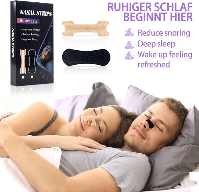 Nasal Strips for Snoring, 60 Count Extra Strength Nose Strips for Breathing, Anti Snoring Devices for Sports and Sleep, Help Stop Snoring, Relieve Nasal Congestion, Drug-Free,Deeper Sleep