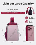 ECOHUB Crossbody Bags for Women Men, Anti-Theft RFID Blocking Roomy Sling Backpack with Sturdy SBS Zippers Water Resistant Chest Shoulder Bag Daypack with 9 Pockets Casual Outdoor Hiking, Red