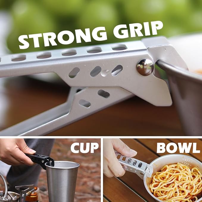 Pan Gripper Camping Kitchen Essentials - 2 Pcs - Detachable Handle for Pots and Pans Camping Essential Ourdoor Kitchen Cookware