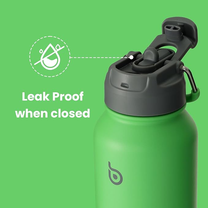 BOTTLE BOTTLE 32oz Insulated Water Bottle Stainless Steel Sport Water Bottle with Straw Dual-use Lid Design for Gym with Pill Box