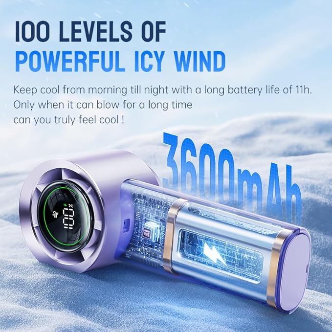 Mini Turbo Jet Fan: Portable Small Pocket Handheld Personal Rechargeable Battery Operated USB Charger Keeping Cool In Hot Weather For Travel Beach(purple)