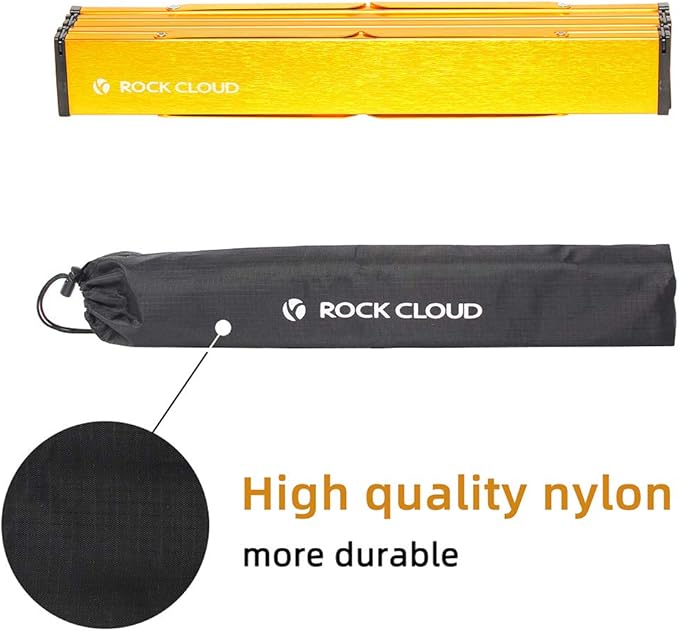 Rock Cloud Portable Beach Table Aluminum Ultralight Folding Camping Table, Yellow
