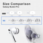 Premium Multi-Flange Eartips for Galaxy Buds3 Pro (White, Mixed(SML)) – Always Fits, Never Slips