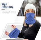 KGC 2 Pack Winter Neck Warmer Gaiter Fleece Windproof Face Mask Cover Cold Weather Scarf for Men & Women