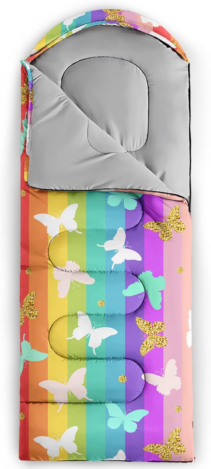 QOOMO Camping Sleeping Bags,3 Season Warm & Cool Weather,Lightweight,Waterproof Sleeping Bags for Adults & Kids,Traveling,and Outdoors,Camping Gear Equipment