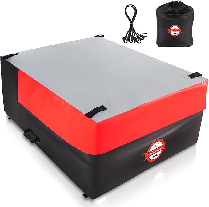 Sailnovo Truck Bed Cargo Bag, 26 Cubic ft 100% Waterproof Cargo Bag for Truck Bed, Heavy Duty PVC Truck Cargo Bag Fits Any Truck Size with 6 Stretch Cord, Packing Bag (50''x40''x22'') Red